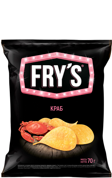 Чипсы из натурального картофеля «FRY’S» со вкусом «Краб» 70г